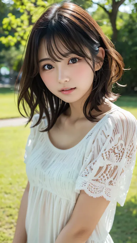  Japanese girl facing the front, super high image quality, cute, pretty, sexy, playful, cute model actress, Japanese pretty girl, Lori, loose, short, curly hair, excellent skeleton, beautiful, beautiful, beautiful, beautiful, beautiful, beautiful, beautifu...