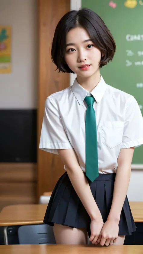 (masterpiece, Best Quality:1.2), 8k, 18 years old, 85 mm, Official Art, RAW Photos, Absurd, white dress shirt, cute face , close, upper body, Violet, Gardenias, beautiful girl, school uniform, ( navy pleated skirt:1.1), Cinch West, thighs thighs th...