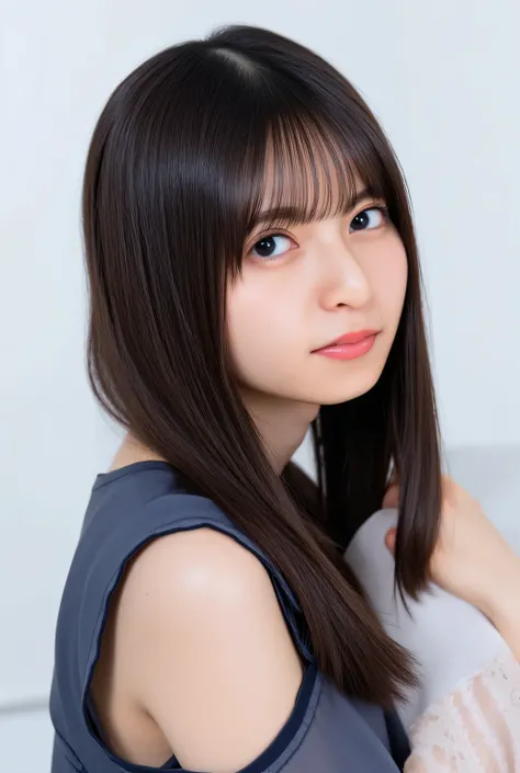 ((( High Resolution , top quality, very detailed, masterpiece , Extremely Detailed Photos , realistic , real people , ultra-detailed skin))) , by the hotel , ( from front ) , full body , advanced shot , viewers , ( cool face ) , { standing on the bed ...