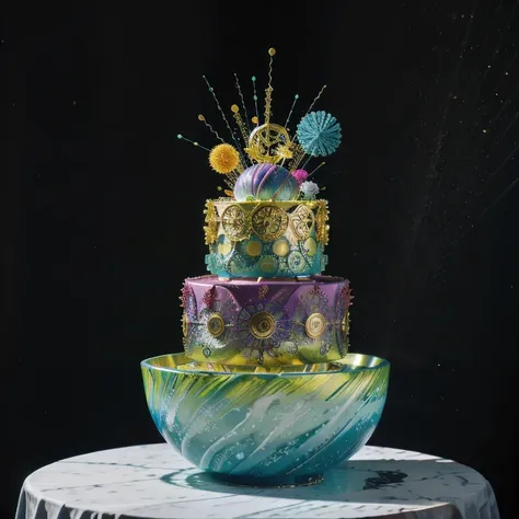 Seabed ice sheet background,detailed armor, ornate headdress, samurai helmet(((Dynamic rotating concentric circles)))(Dynamic rotation of concentric circles)Mandala is the result of the long journey of creating concentric circles of liquid color, there is ...