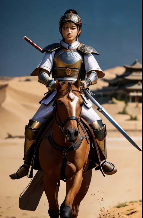 there are two men riding on horses with helmets on, kurdish samurai, female samurai, persian warrior, posuka demizu, inspired by Keisai Eisen, female warrior, medieval female warrior, feudal japan art, arabian samurai, highly detailed exquisite fanart, nor...