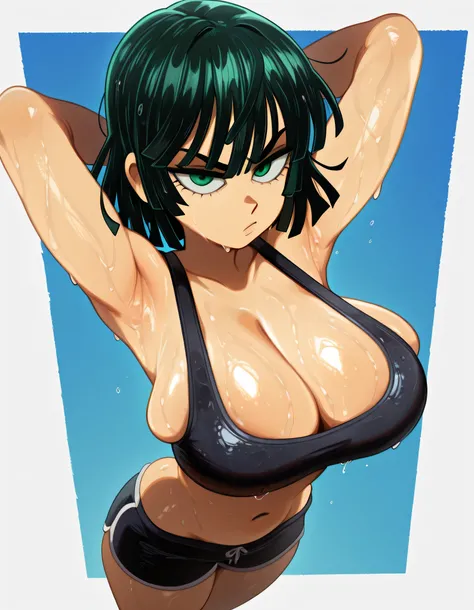 safe_pos,,, 1girl, fubuki_(one-punch_man)  \\\\\\ ,(khyle:0.4), (disabledfetus:1.2), \\\\\\ ,original,shiny skin,, very awa, masterpiece, best quality, newest,absurdres,highres, black sports bra, underwear,,(enn matien:1.1),,skindentation,undersized_clothe...