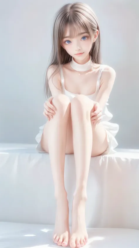 Highest quality、8k、 RAW photos 、 reality、Ultra-high definition、extremely beautiful, Silky Hair,   silver hair 、 very cute beautiful sexy girl 、 very perfect beautiful cute face 、  clear , beautiful, Super bright, 白いbeautiful女の子, Ice baby,  Big Blue Eyes 、t...