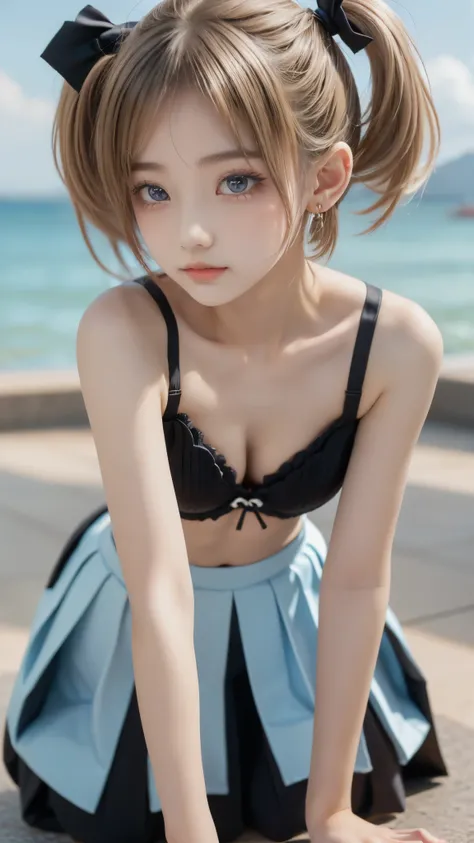 ((software: 1.4)), ((detailed face,  professional photography)), ((software, twin tails, short hair,  side lock - hair , (Small beautiful breasts, bust up), blond hair, clear sky blue eyes, earrings, 1 girl)), super high definition, (realistic: 1.4), RAW p...