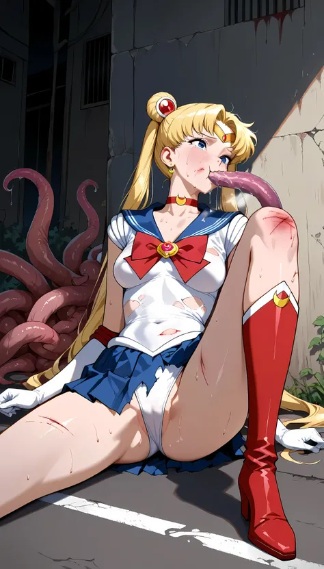 (masterpiece,best quality:1.2,amazing quality,very aesthetic,absurdres,newest,realistic),( tentacles,fellatio,chewing:1.5),official style,sailor moon,1woman,Alone,(adult),(very small head:1.2),medium breasts,(ideal ratio body proportions:1.2,slender body:1...