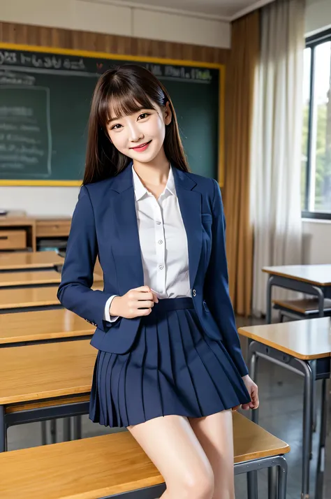 （full body）、((Best Quality)), ((masterpiece)), (Becoming closer), perfect face, , realistic, photo realistic, very detailed face、 2 Beautiful Women 、 Embarrassed Expression、Small eyes、Black eyes、 big mouth、 intelligent、ponytail、( stares at the viewer) , fu...