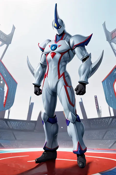 score_9, score_8_up, score_7_up, s anime origin, elemental hero neos, full body, Male focus, Standing facing viewer