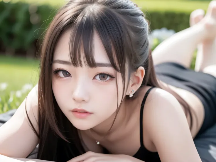 nsfw,((nude)),((16k,raw photo, Masterpiece, Hi-Res)), (((((petites))))) ,((( light red eyes))) ,((lie on back k , Turn butt up ,legs up)), (Perfect eight headed body) ,Transcendental cute Japanese girl , (((Young face , loli style))), high school girl , lo...