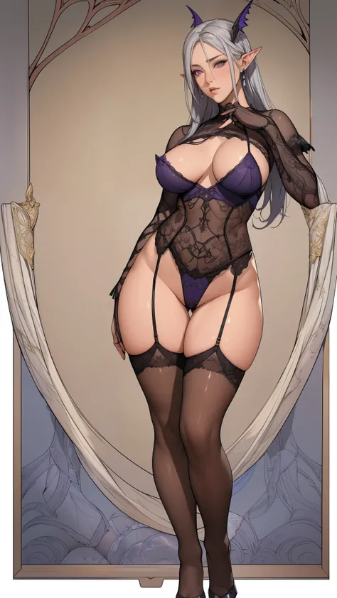  score_9,  score_8_up,  score_7_up, very aesthetic, masterpiece, high quality, 1 dark elf, mature woman, amazing visual CG, Dynamic Angle,美しく Detailed Full Body,perfect anatomy of the respiratory system,detailed face,steampunk,Horizontal Angle,hand,viewers...