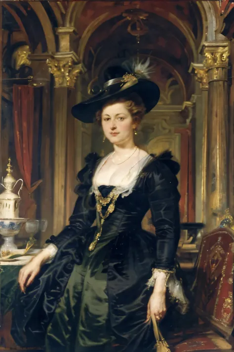 A nineteenth-century lady in a palace in Warsaw