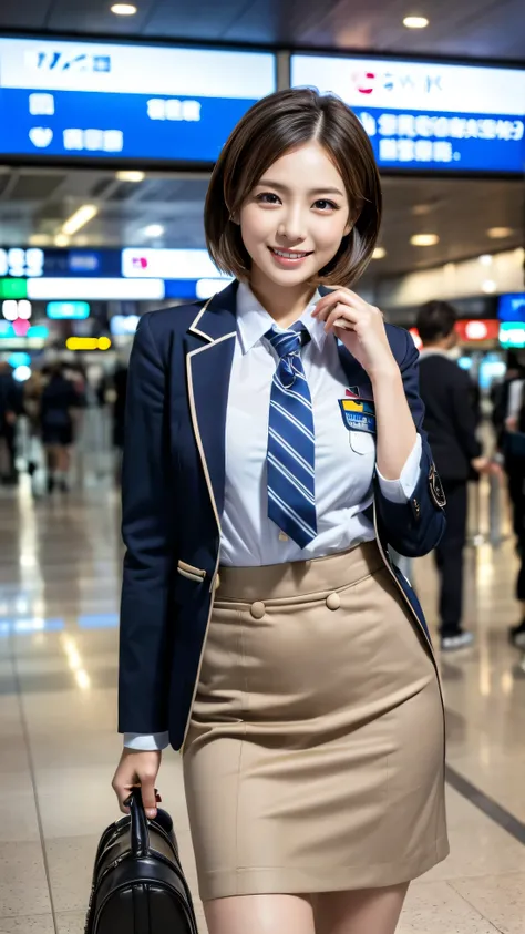 (elevation)(  Stewardess Uniforms)Mix 4, very detailed な (8k, RAW photo, 最 high quality, masterpiece: 1.45), (Realistic, Realistic: 1.37), （  super high definition ）（ textured skin）（ very detailed ）（ high quality）（最 high quality）（ first person view） cute w...