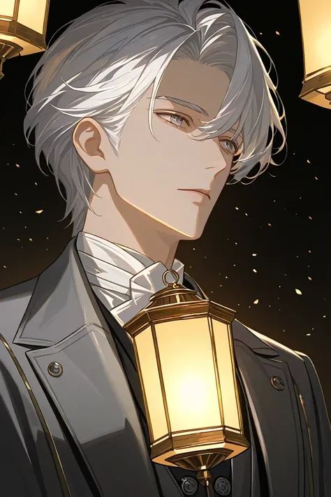 white hair frock coat handsome man Taisho Romance