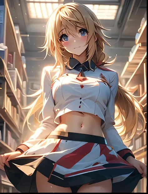 （（（ＳＦＷ、Highest quality、 first class masterpiece 、 Normal Body 、8k、  detailed face 、 super precise、   real color 、５refer to、Highest）））、Charlotte Dunois Charlotte Dunois/ Infinite Stratos、Beautiful Girl、blond hair、ponytail、slender、 slim、 can be used、White tr...