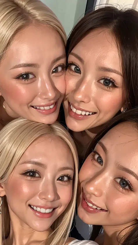 face close-up 8k ,Realistic Skin High Quality、 very smiling、  has a clear face、  has a clear face 、I want to make each part beautiful、Smile Closeup Ultra Clear    、    eyes match 、staring at me、 I'm looking at close-ups。My Face  、   すべての    eyes match、  、I...