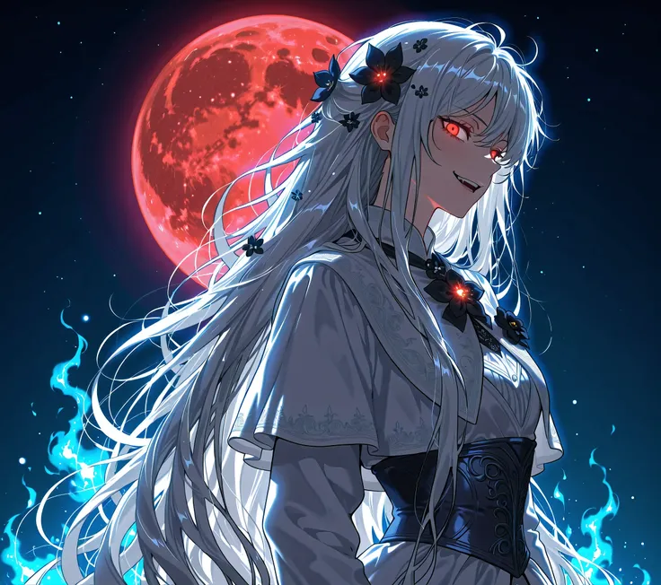 (upper body shot, close up shot, solo:1.0),magic circle,magic array, detailxl, Anime illustration, detailed anime artstyle, cinematic, volumetric lighting, clear sky, evening, cold light, colorful, light reflection, (head tilt, looking over her shoulder, t...