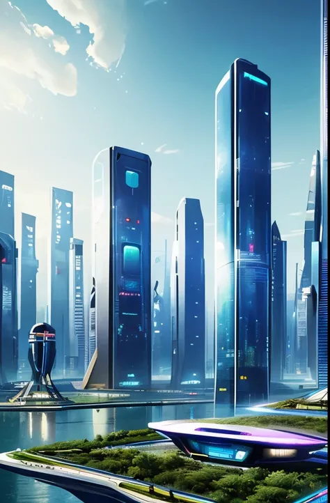 a futuristic city with a futuristic skyline and a futuristic planet, cyberpunk art by Beeple, cg society contest winner, futurism, cybernetic civilizations, cybernetic civilisations, the encrypted metaverse, futuristic setting, beautiful city of the future...