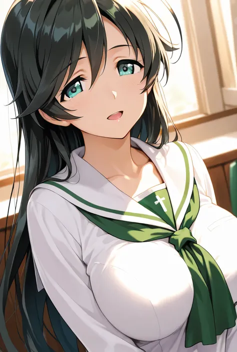 isuzu hana,ooarai school uniform,1girl,solo,