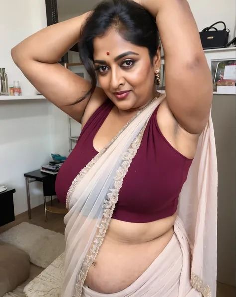 Looks like Anushka Shetty, 75 years old sexy naughty milf aunty, sexy desi amma, provocative facial expressions, cougar milf, milfy cowlike figure, wide heavy figure, sexy mature desi Amma, eye Kajal, dark red lips, sexy mature older milf aunty, seductive ...