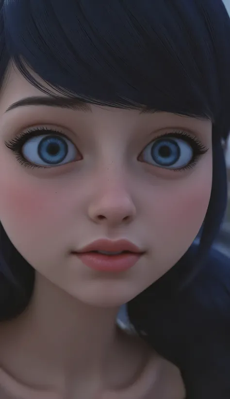 1girl, Solo, High Resolution, Masterpiece, Accurate, Anatomically Correct, Best Quality, High Details, Textured Skin, realistic, black hair, blue eyes, extremely detailed, tween