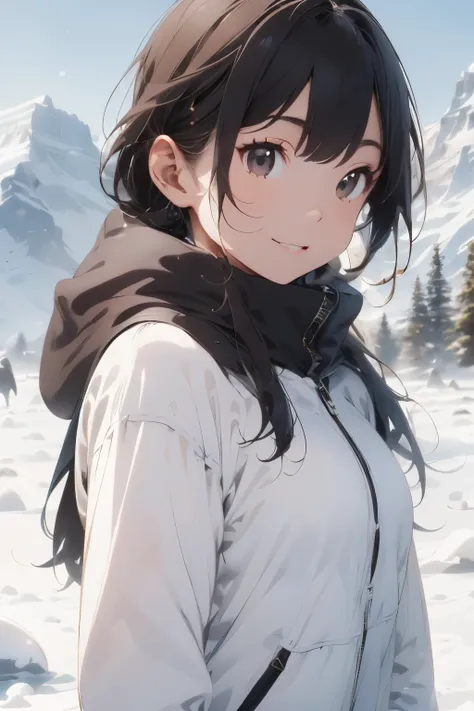 ((Top Quality)), ((Excellent)), (Detailed),((Inuit)),Ultra-Realistic, Stunning Environment, Inuit Outfit, Black Hair, (Very Young Girl),((Straight Hair)), Shiny Hair, ((Black Eyes)),((Floating Ice)),((Snow Field)),Extra Close-Up,((Rocky Mountains)), Shiny ...