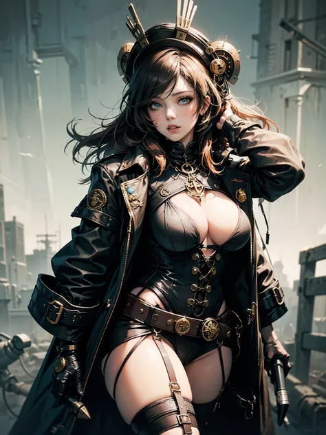 score_9, score_8_up, score_7_up,,very large neckline,,Yoji Shinkawa art style,,darkest dungeon style art, dark souls style art,,epic atmosphere, saturate colors,a woman perfect proportions sexy curvy,big cleavage,thinghs,, black hair, steampunk with a with...