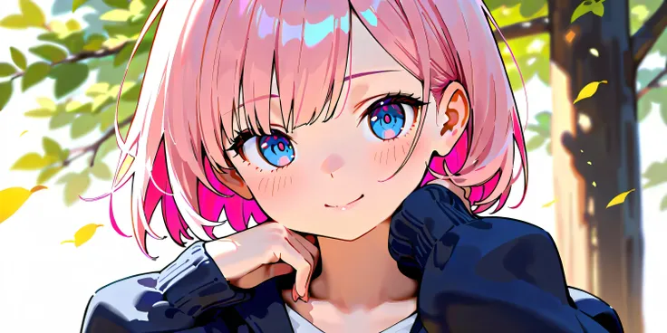 ultra-detailed,insanely detailed, masterpiece, Best Quality,8k,gender: Female
Number of people appearing:1 girl
Age Group : 18 years

Hairstyle :Bob Cut,long bangs,
Hair Color: ((pink hair)),,[white inner hair: 1.3]
Body Type:  [chubby body type:1.3]
music...