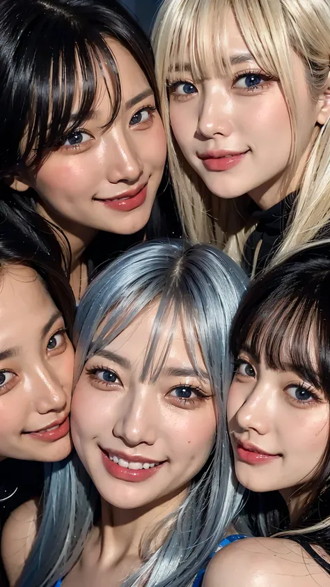 face close-up 8k ,Realistic skin high image quality、 very smiling、 Clear Face、 Clear Face 、I want to make each part beautiful、smile close-up super high image quality 、 eyes match 、staring at me、 I'm looking at close-ups。My Face 、 すべての eye...