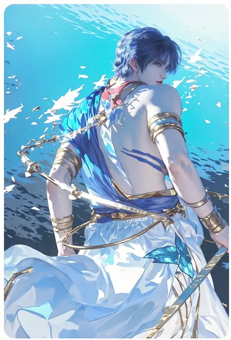 8K, RAW photo, Highest quality),Realistic,Intricate detailtremely detailed eyes and eyelashes,Muscular male,Manly,Night sky,Soft lighting,Cinematic lighting,Portrait,Close-up,Lovingly,Exposing the pectoral muscles,Photo of black and blue eyes white gay mal...