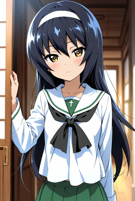 Reizei Mako,ooarai school uniform,  1girl  ,alone,