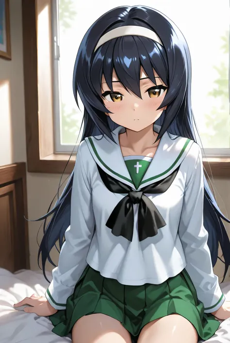 Reizei Mako,ooarai school uniform,  1girl  ,alone,