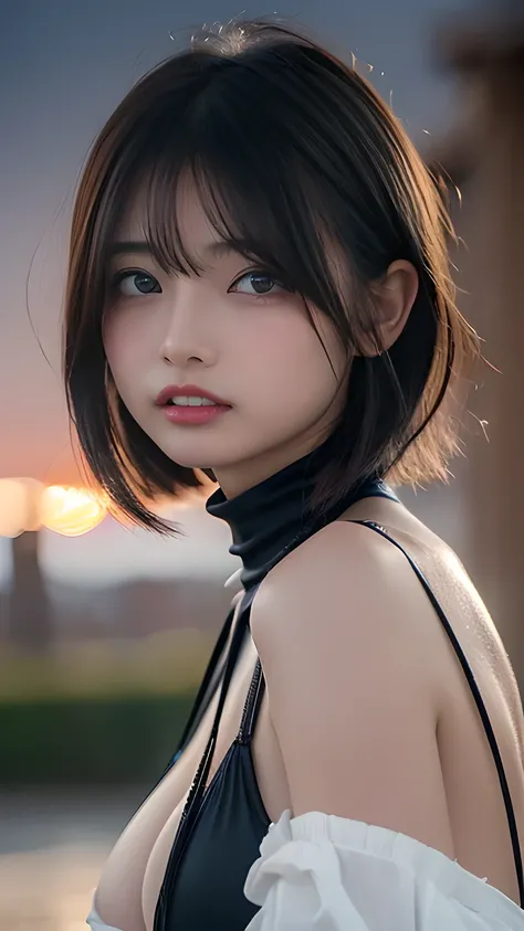 (  Hyperreality  : 1.35), ( realistic : 1.4),   beautiful Japanese women , ( Extreme:1.2),  Small face 、shy:1.2,  Attractive Little Eyes ,  small mouth, 、 baby face,  Small face ,   beautiful eyes 、 detailed eyes、alone. masterpiece最 high quality ,  high qu...