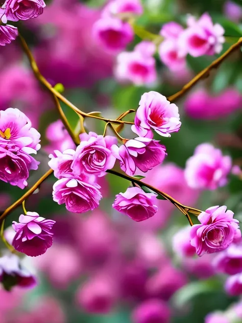 a close up of a tree with a bunch of flowers on it, a picture by Li Keran, pexels, romanticism, magical colorful flowers, with colored flowers, beautiful and colorful, with beautiful colors, beautiful colorful, beautiful flowers growing, very colorful heav...