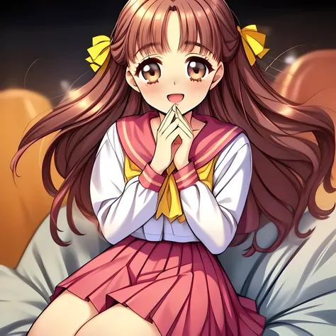 (highest quality, masterpiece:1.2), highest quality, High resolution, 1080p, 8K, (A ((slender)) beautiful pretty noble succubus of (love-story comic heroines) is seated on a lewd bed of succubi, high pride of beauty, hypnotizing me by their beauty, ((looki...