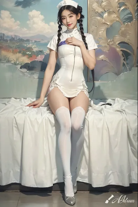 Beautiful Asian woman, nurse costume