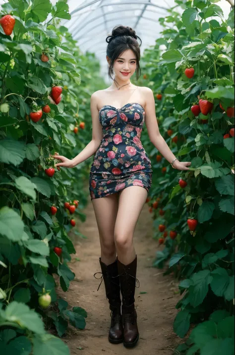 nsfw,(((best quality))),(((super detailed))),(((masterpiece))),illustration,1 girl,detailed face,smile,strawberry