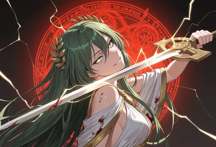 (portrait, solo:1.3), extremely detailed. (sword dance, sword circle, magical network, detailed background, magic circle,magic array:1.13), detailxl, Anime illustration, detailed anime artstyle, cinematic, volumetric lighting, clear sky, massive magical au...