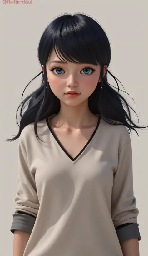 1girl, Solo, High Resolution, Masterpiece, Accurate, Anatomically Correct, Best Quality, High Details, High Quality, black hair, blue eyes, tween, realistic 