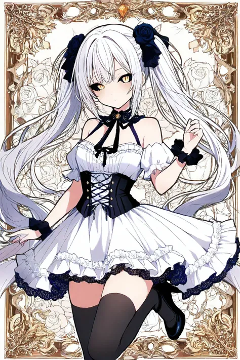 (masterpiece 1.2), best quality, artwork, intricate details, very aesthetic, absurdres, 4K, 8K, top on pixiv, ultra detailed, amazing quality, detailed style, {{{{lineart, abstract background, floral background, rose, year 2023, amazing quality, very aesth...