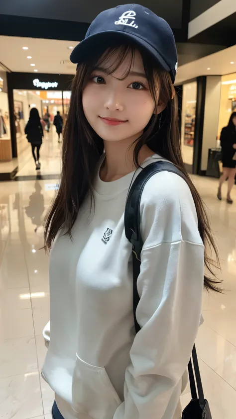 ((shopping mall:1.2)),Lewd smile,(Realistic,Realistic:1.37),(masterpiece),
(Highest quality:1.4),(Ultra-high resolution:1.2),(RAW Photos:1.2),
(Sharp focus:1.3),(((upper body,standing:1.2))),elegant,(Whole Body Ezbian:1.2),
(Girl in sweat shirt,cap:1.3),ba...