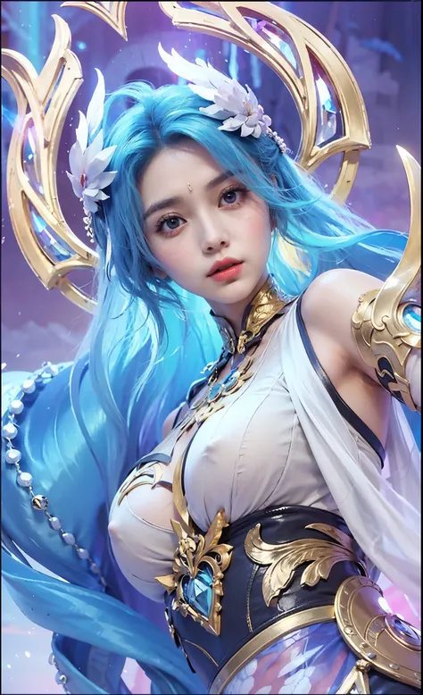 close-up portrait of a girl or woman (K-pop idol ), hair detail  ,   big booobs 25 years old   ,  cuplikan sinematik Shadowbringers, 4k detail fantasy,   beautiful fantasy queen  , Game CG , fantasy xianxia ,  xianxia hero , 2.   5 d cgi anime fantasy artw...