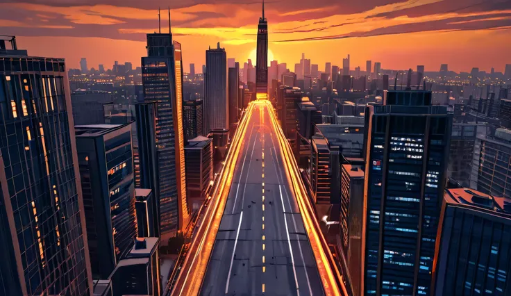 City, tall buildings