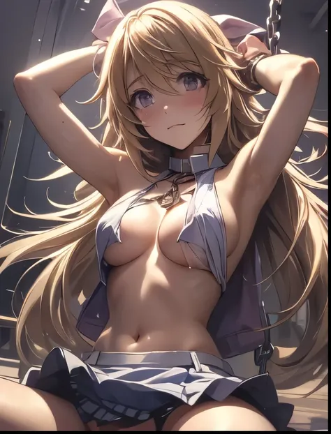 （（（ＳＦＷ、Highest quality、 first class masterpiece 、 Normal Body 、8k、  detailed face 、 super precise、   real color 、５refer to、Highest）））、Charlotte Dunois Charlotte Dunois/ Infinite Stratos、Beautiful Girl、blond hair、ponytail、slender on the background、 slim、Big...