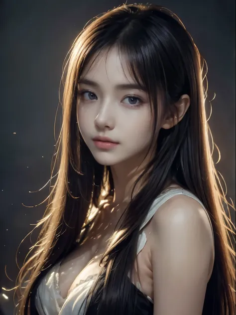 (8K, Best quality, Masterpiece: 1.2), (Best quality: 1.0), (Ultra-high resolution: 1.0), aquarelle, A beautiful woman, (shiny pupils,Blue pupils),bshoulders, Headband, Agnes Cecile, Bust portrait, extremely luminous bright design, Pastel colors, Autumn lig...