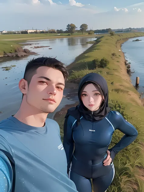 Tight suit, hijab, gymsuit
