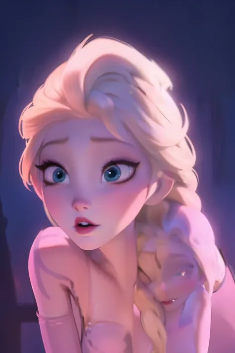 Una hermosa mujer busty con cabello rubio largo y suelto., detailed facial features, ripped dress showing cleavage and thighs, dramatic lighting, cinematographic composition, fantasy portrait, warm color palette, Very detailed, photorealistic. busty. booti...