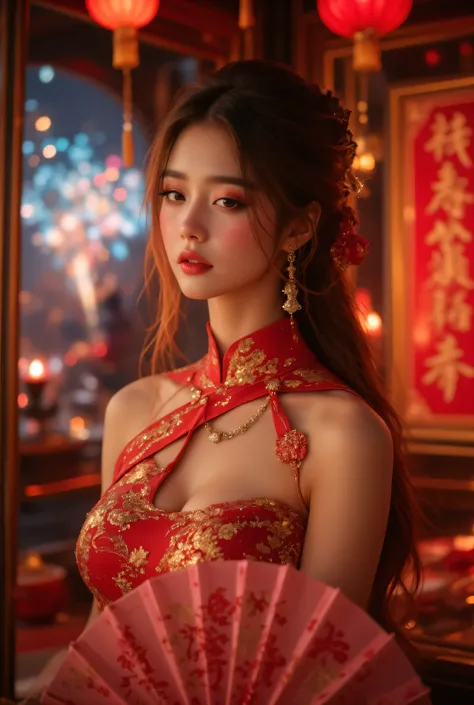 Cat ears、 fßace up, attractive, pretty girl, ponytail、 (( fine facial features , eroticism)), dramatic lighting , realistic , 8k, Dramatic Shadows , intricate and elaborate patterns , super detailed photo , chiaroscur...
