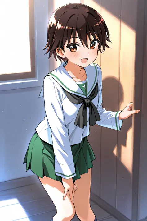 isobe noriko,ooarai school uniform,1girl,solo,