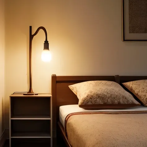 there is a bed with a book and a lamp next to it, cozy place, cozy room, cosy atmoshpere, cozy aesthetic, dim bedroom, comfy ambience, cozy and peaceful atmosphere, cosy vibes, cozy bed, cozy atmospheric, cozy environment, cozy and calm, soviet apartment, ...