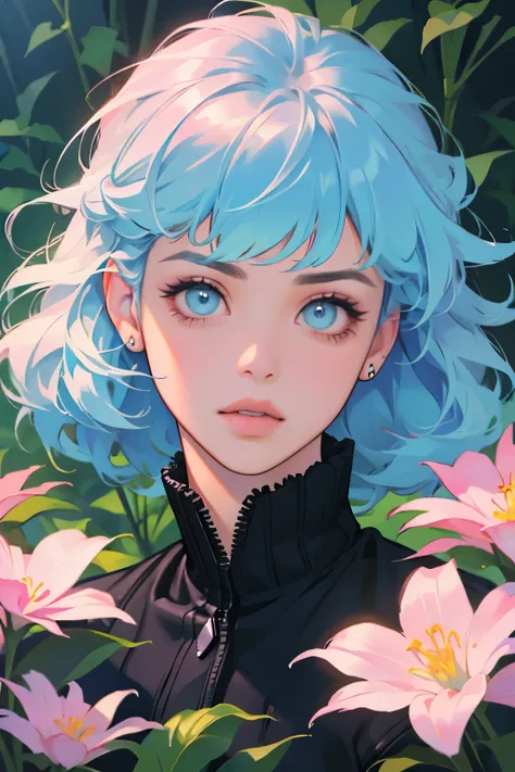 (masterpiece, best quality:1.3), (flat color:1.3), (colorful:1.3), viewers, 1 girl, Alone, floating colorful water, (2D:1.3), SD_Vapor Wave,