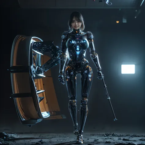 intelligent bionic robot, 2 women’s heads, woman, cyborg robot parts, microchip, Bright studio, hyperrealism, high detail on the face, delicate details, soft writing, rimlight, Rendered by Octane, Unreal Engine 5 rendering, Mechanical Public Enemy Style, 1...